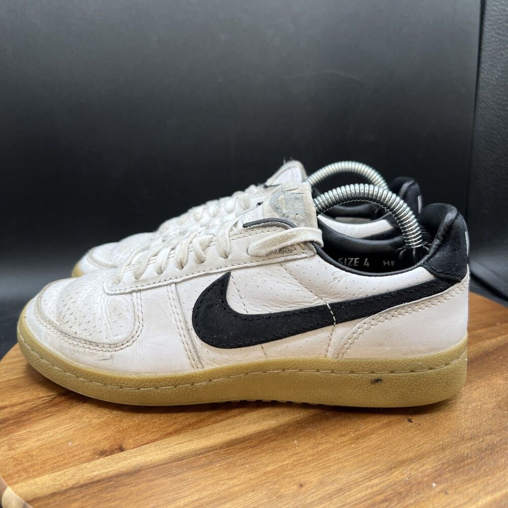 Nike Youth Size 4 Field General '82 SP White Black Leather Sneakers Shoes